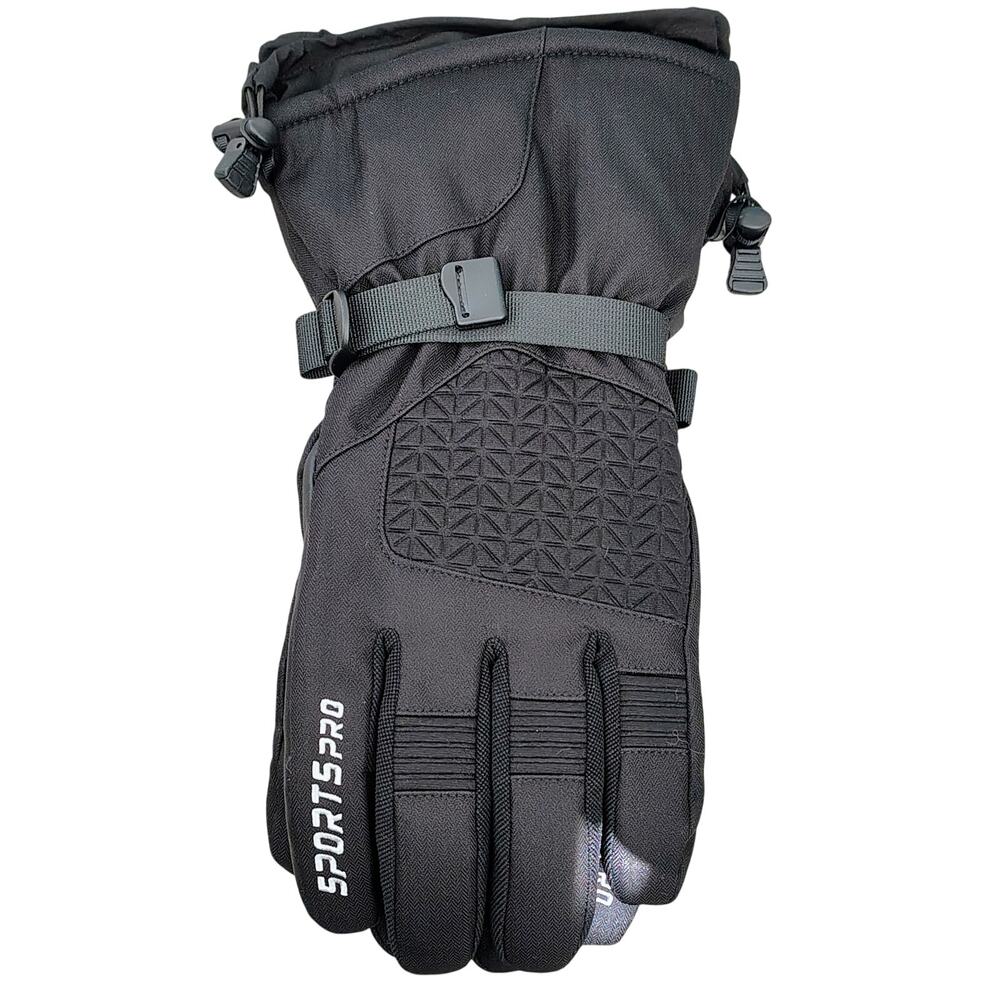 SportsPro Adult XL Black Ski Snow Gloves NEW Insulated Adjustable Winter Sports